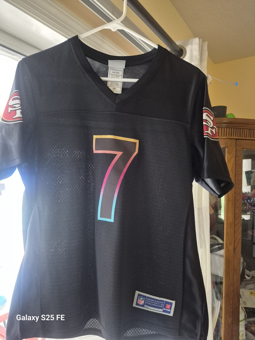 NFL Black Jersey with Multicolor Gradient Number 7